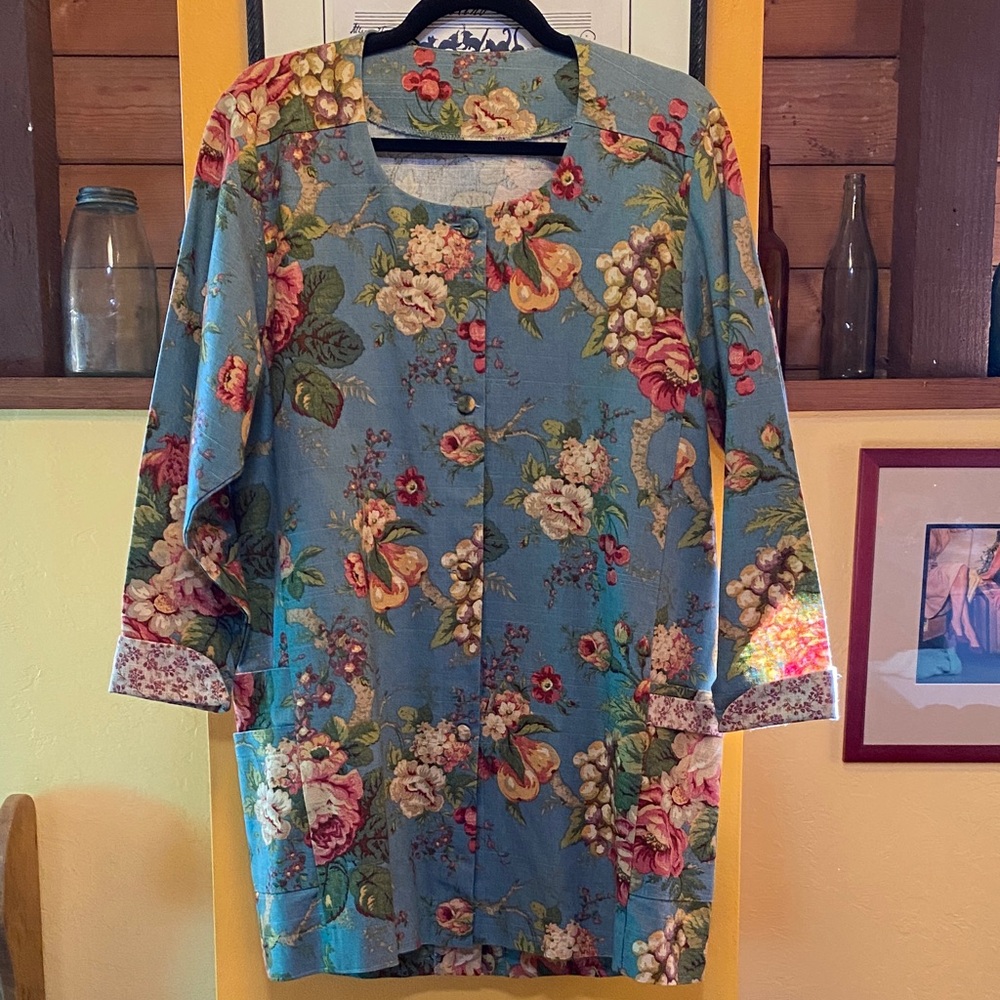 Cottagecore Floral Cotton Canvas Coat